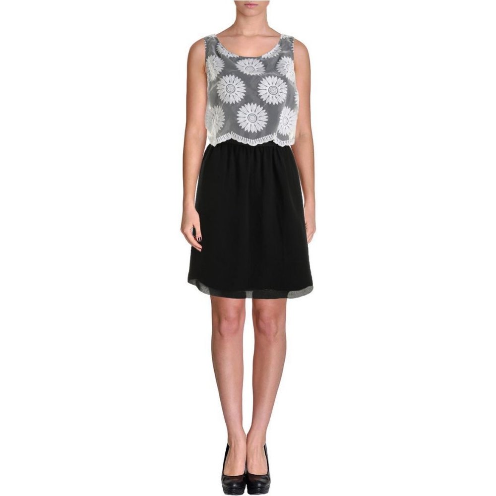 KENSIE Dress Black White Lace Wear to work Medium New 145$